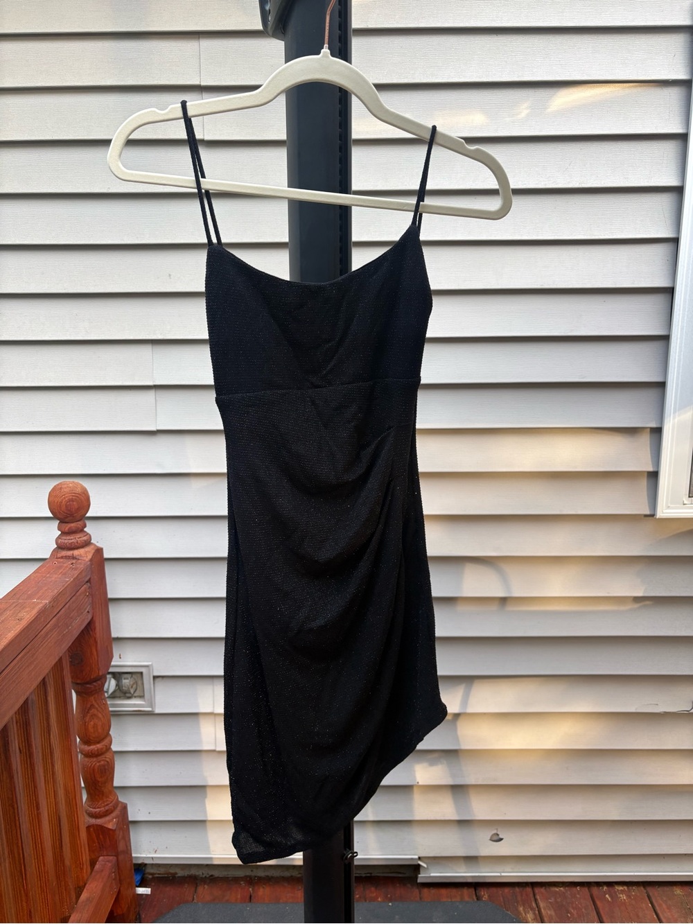City Studios Black Sparkle Mini Slip Dress